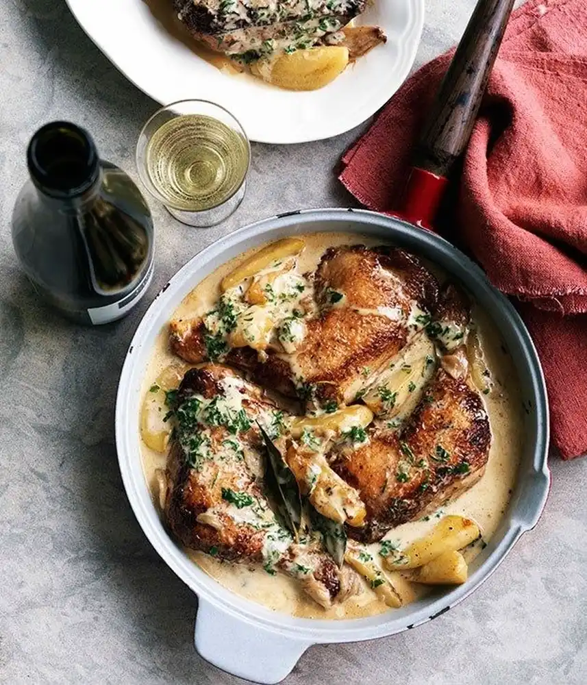 paella-y-fiesta-poulet-normande poulet a la normande